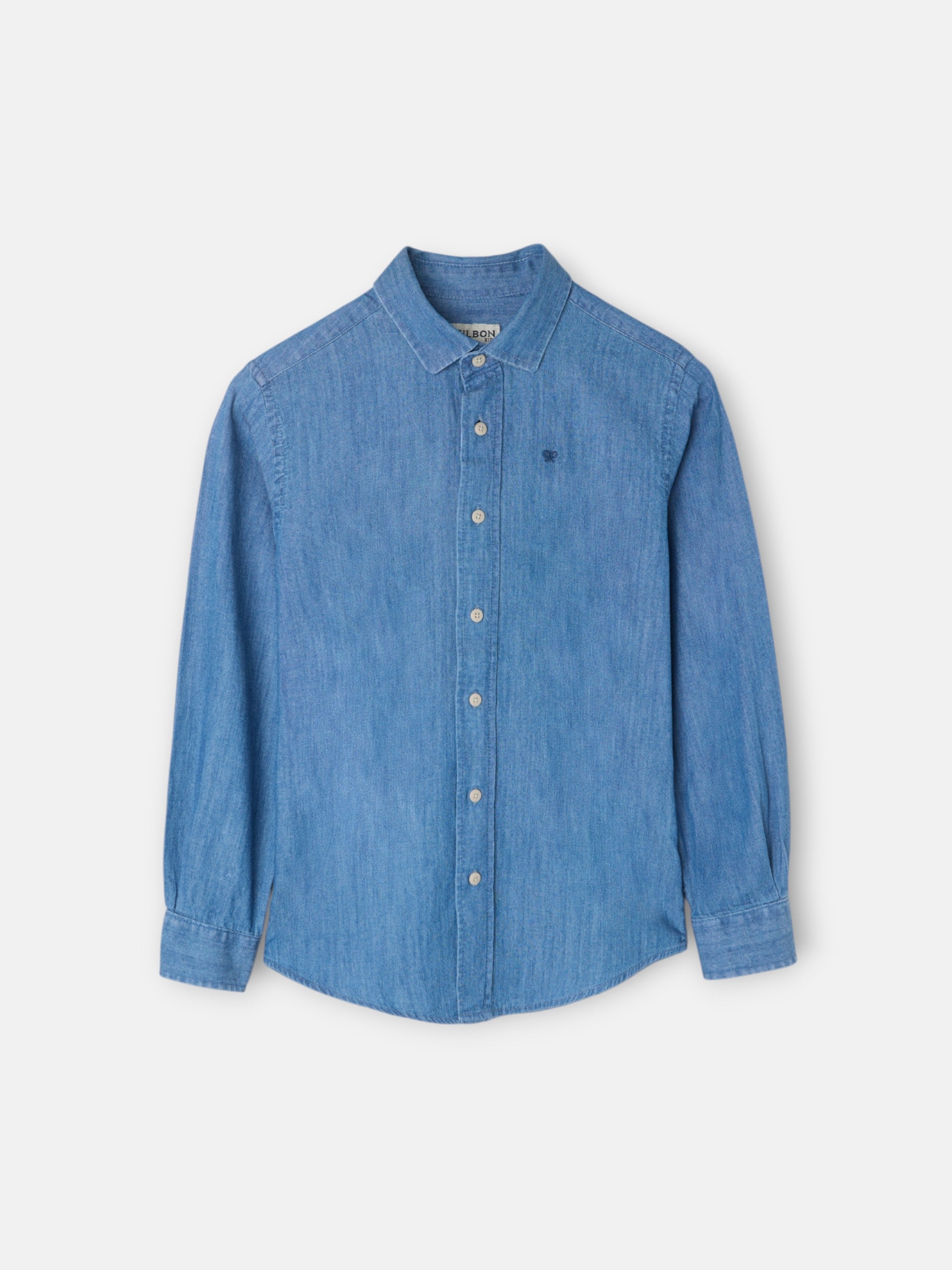 Camisa sport kids denim azul navy