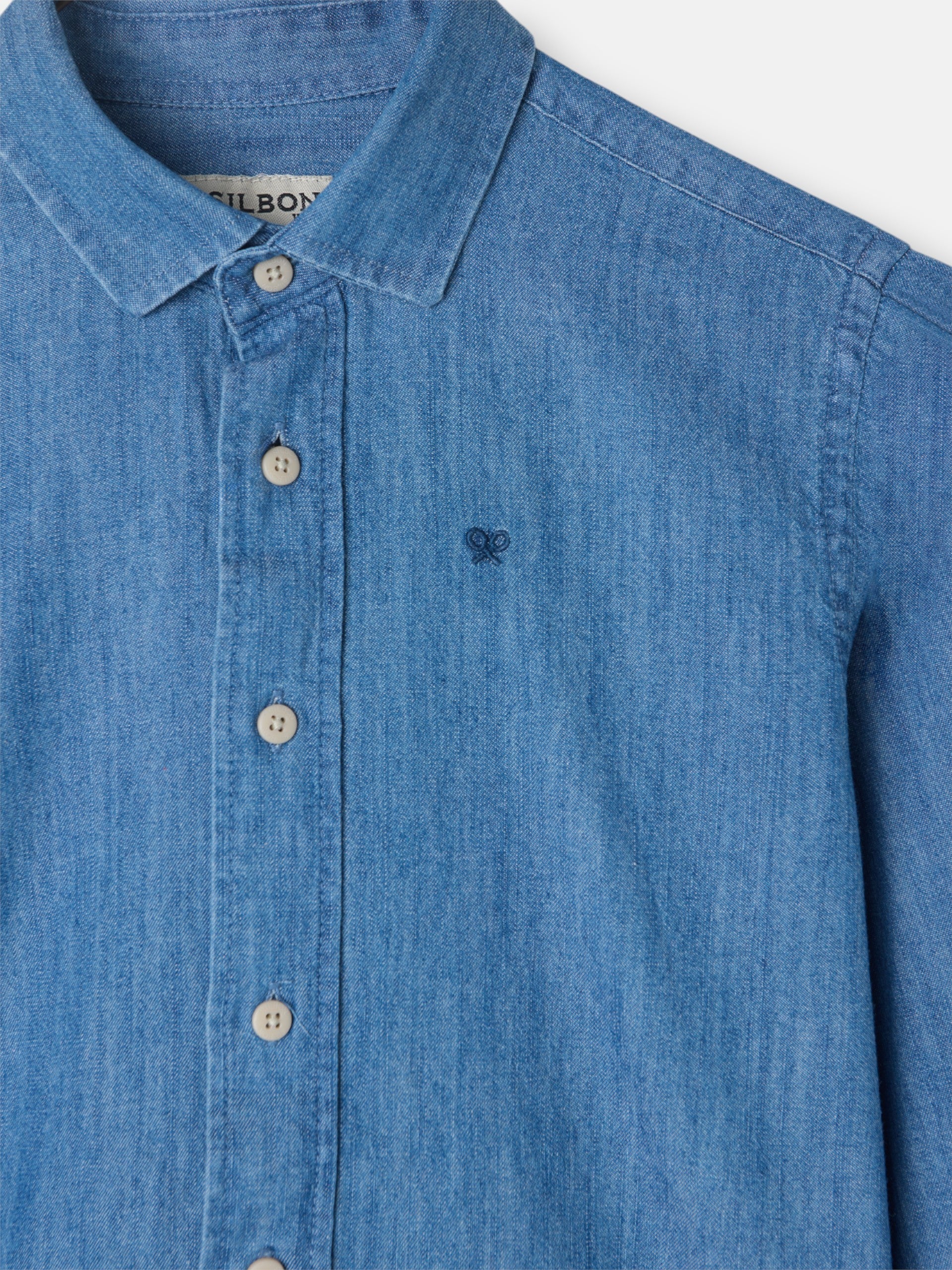 Camisa sport kids denim azul navy